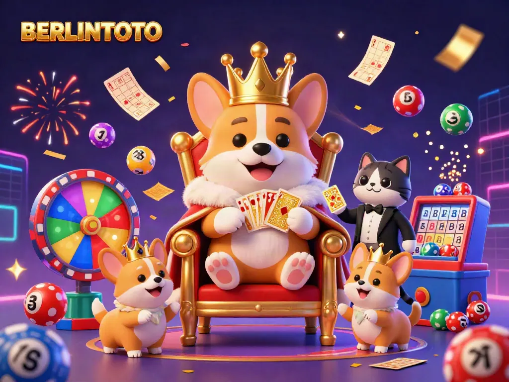 Experience excitement with BERLINTOTO as the royal corgi throne scene captivates players at the casino.