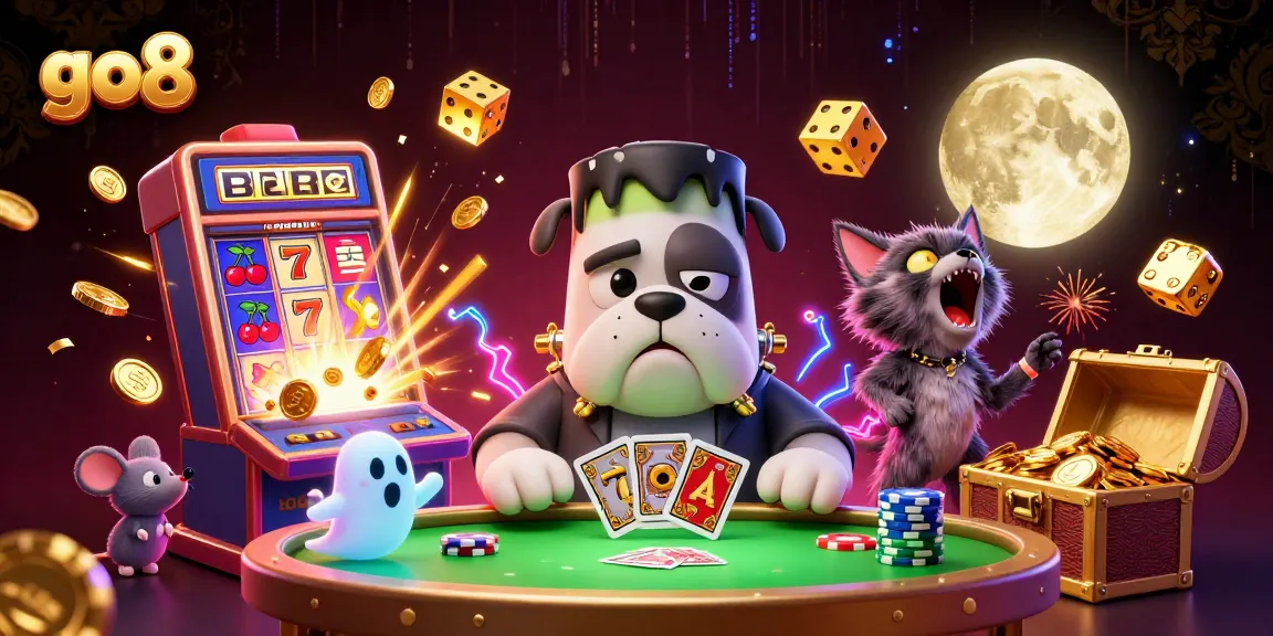 Engage in exciting gaming action at go8 with vibrant 3D casino characters and thrilling jackpot elements.