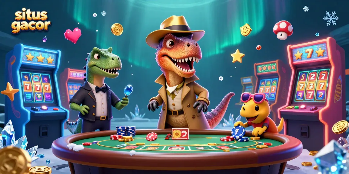 Experience dynamic gameplay at situs gacor with clever dino characters and vibrant casino elements.