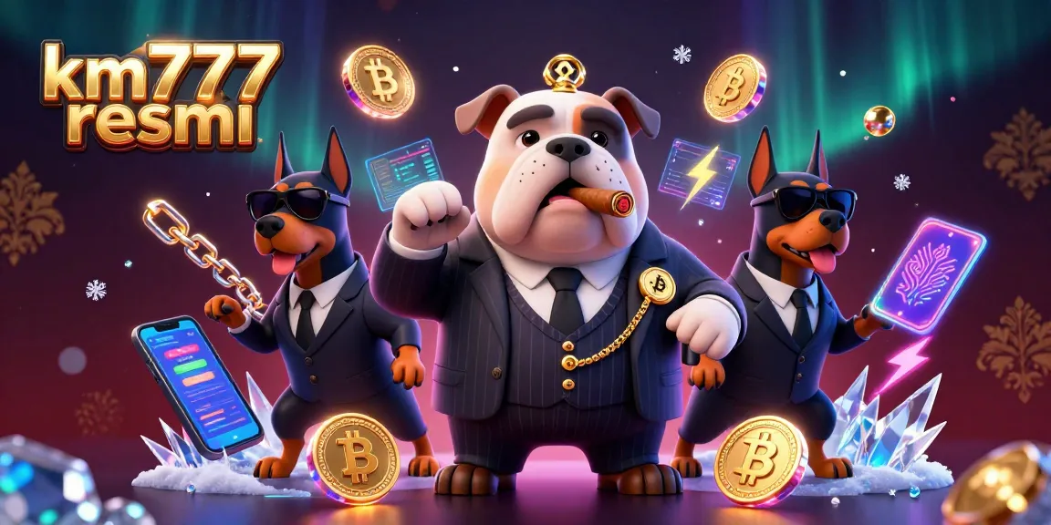 Engage with km777 resmi for thrilling online gaming and crypto excitement in a vibrant, casino-themed illustration.