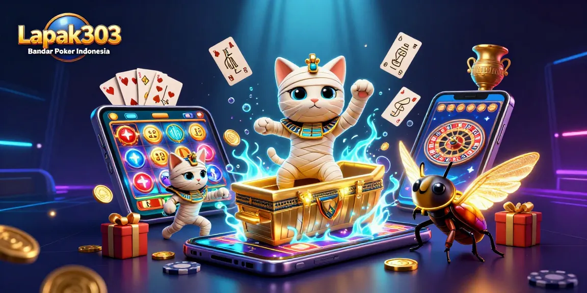 Permainan mendebarkan Lapak303 Bandar Poker Indonesia dengan kucing mummy dan slot digital