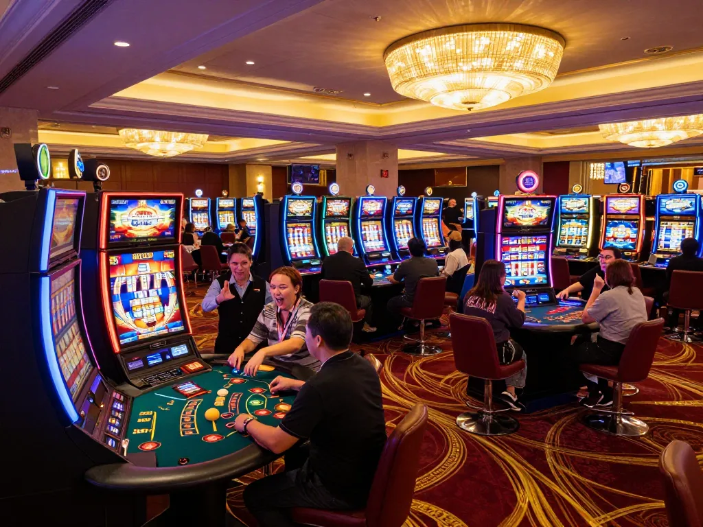 Players enjoy spinning slot machines at DN88 casino, capturing the excitement of gaming in 2026