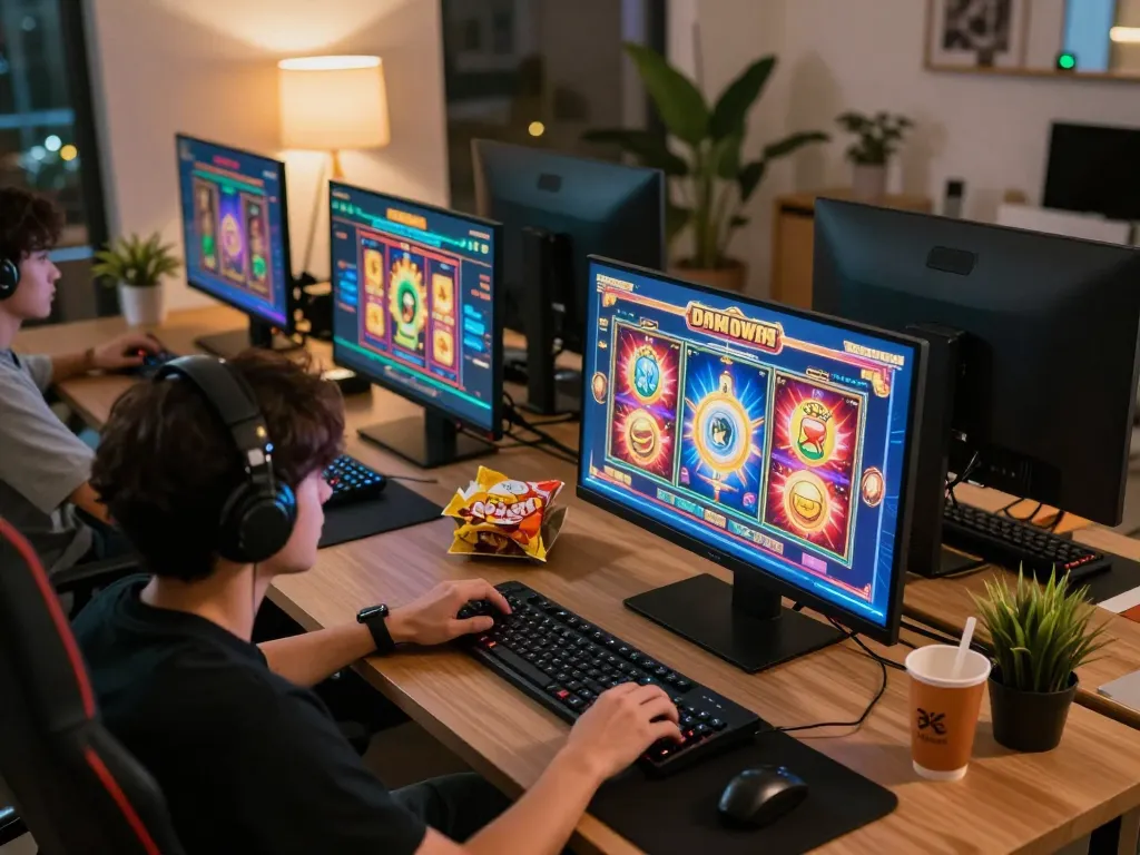 Engaging with slot depo 5k games on multiple screens in a comfortable home gaming setup