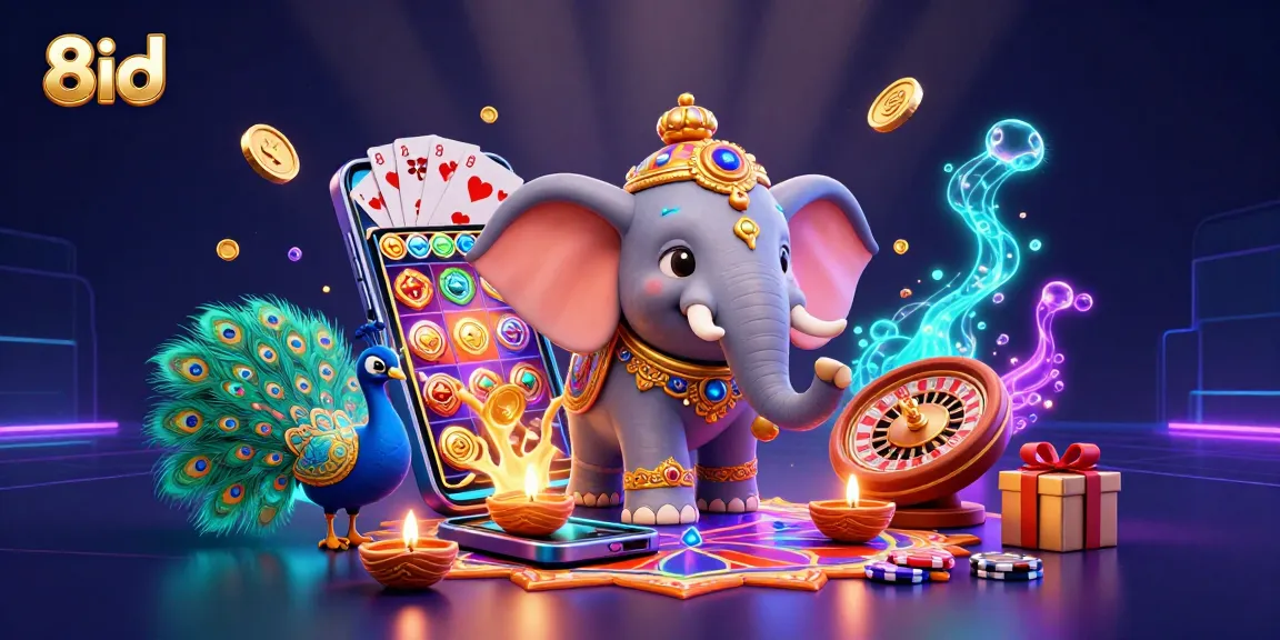 Engage with thrilling games on 8id with vibrant slot actions and festive elements.