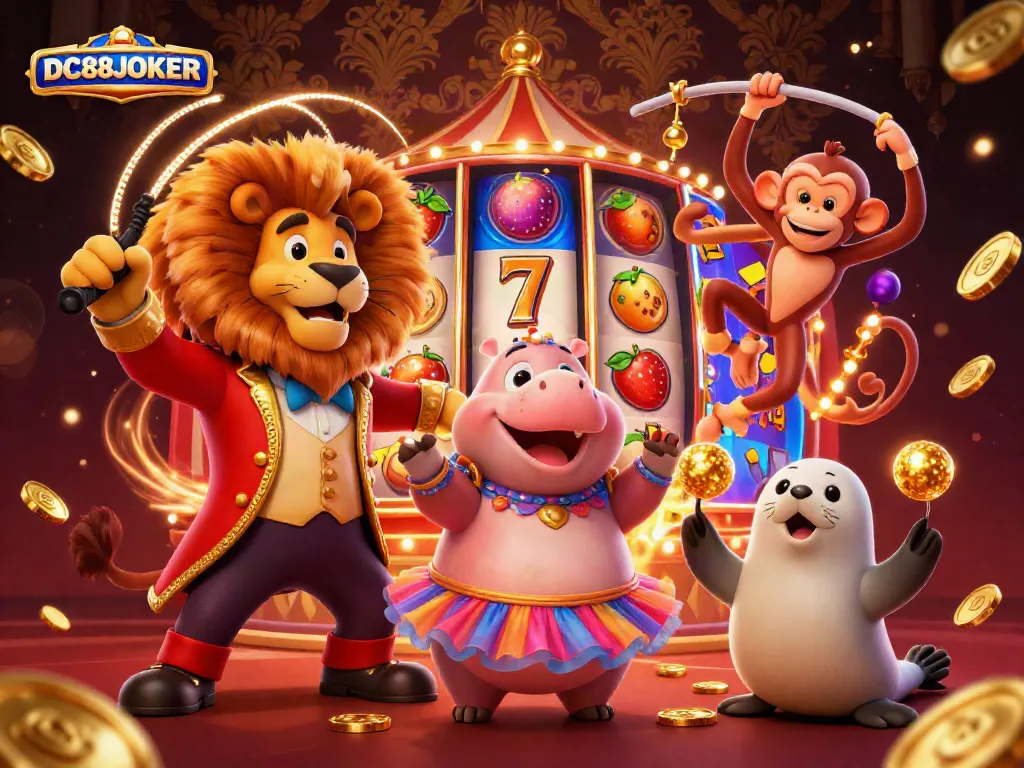 Experience the excitement of DC88JOKER with a lively slot game featuring cartoon characters and vibrant symbols.