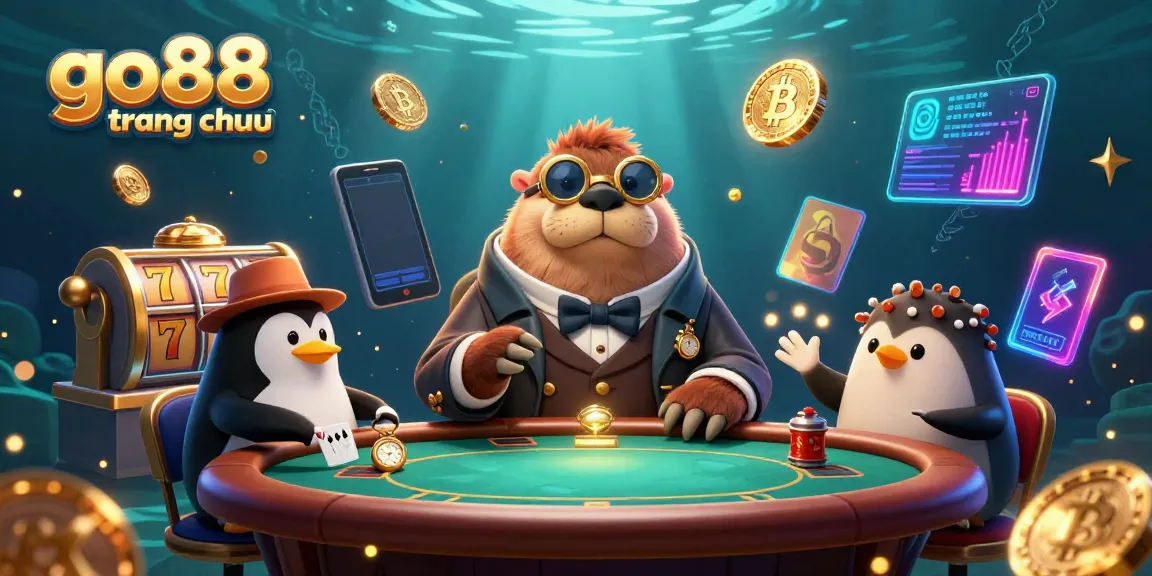 Enjoy exclusive gaming at go88 trang chủ with a playful walrus and energized gaming scene.