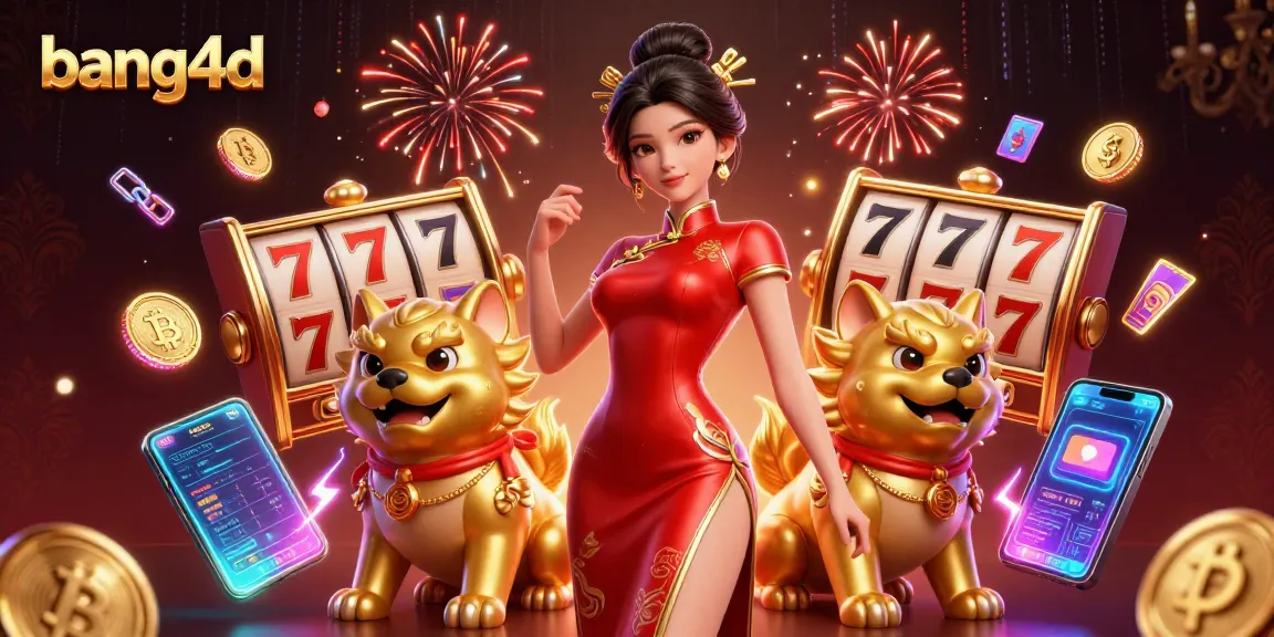 Experience thrilling gameplay at bang4d, featuring vibrant slot reels and dynamic crypto elements.
