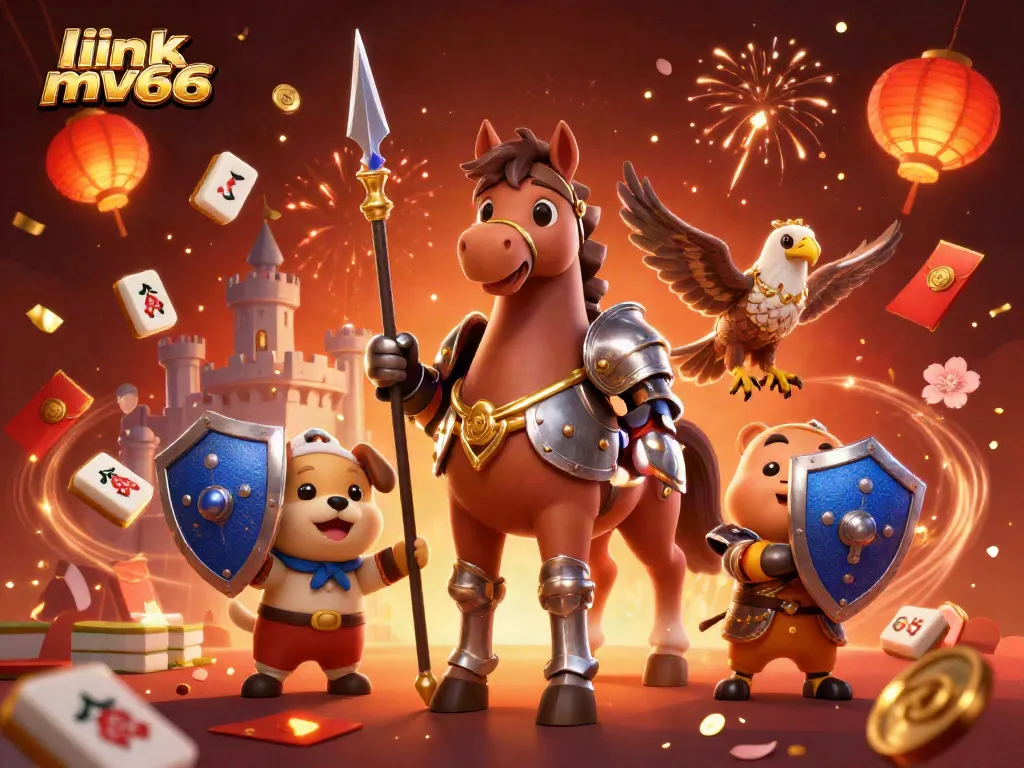 Play and win at link mv66 with an imaginative casino-themed 3D illustration filled with vibrant elements.