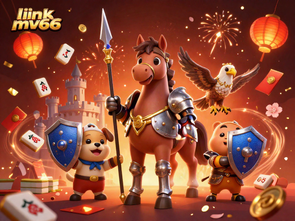 Play and win at link mv66 with an imaginative casino-themed 3D illustration filled with vibrant elements.