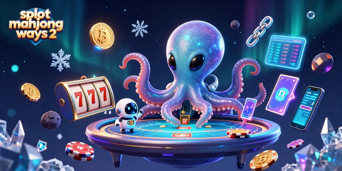 Spin the reels of slot mahjong ways 2 in this vibrant casino illustration featuring an alien octopus.