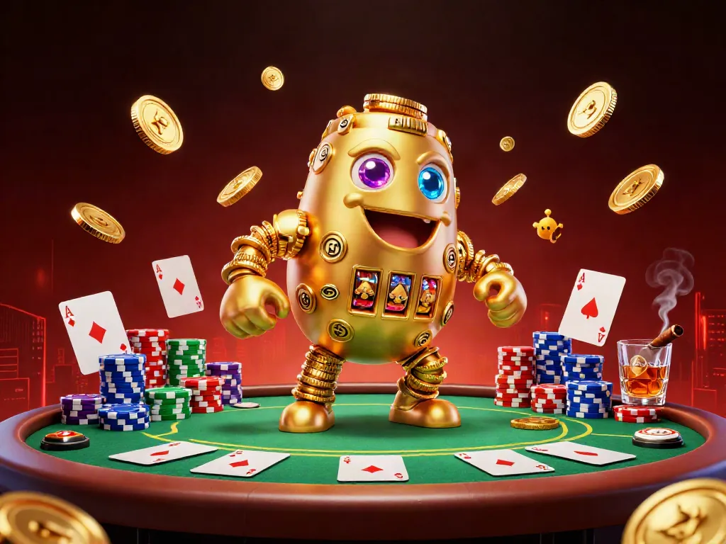 Permainan menarik di gubuk togel dengan golem emas dan meja poker penuh chip