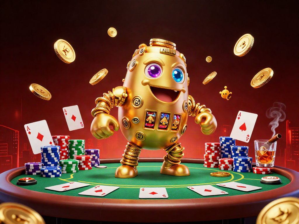 Permainan menarik di gubuk togel dengan golem emas dan meja poker penuh chip