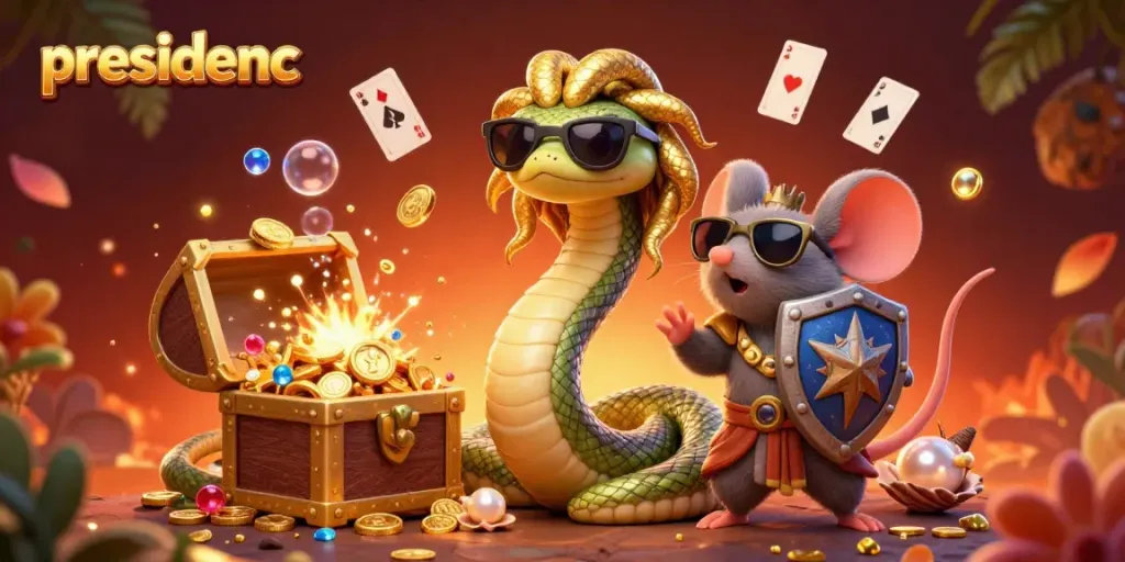 Spin the reels with presidencc in this vibrant scene of winning treasures.