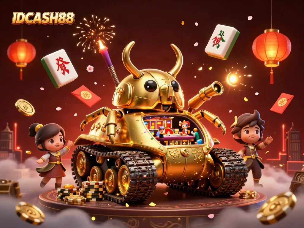 Experience thrilling gameplay at IDCASH88 with a vibrant miniature casino scene filled with excitement.