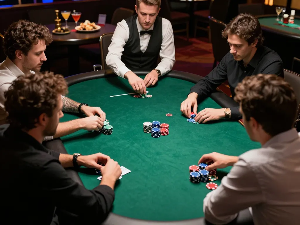 Nohu players engaging in a thrilling poker game at a luxurious casino table