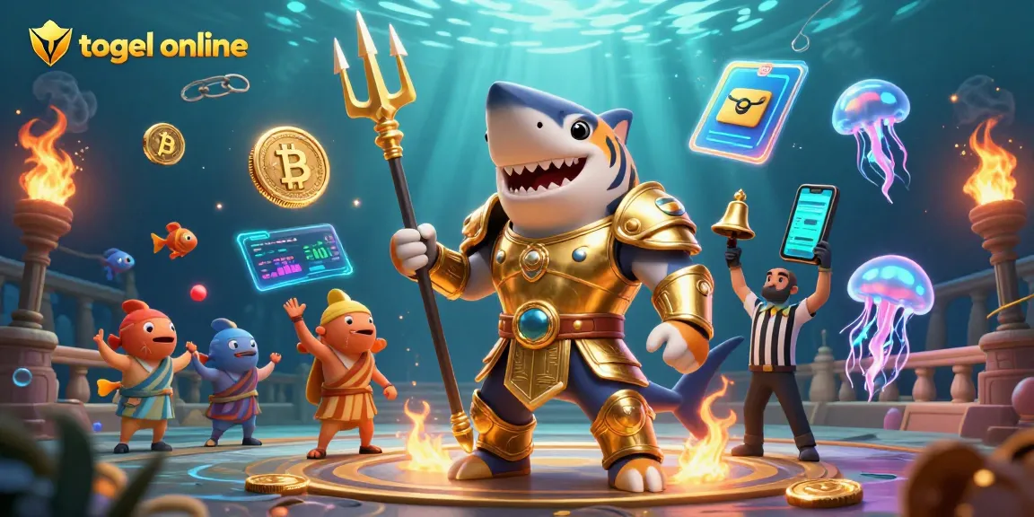 Menghasilkan keseruan togel online dengan pertempuran hiu kartun yang terampil di arena bawah laut.