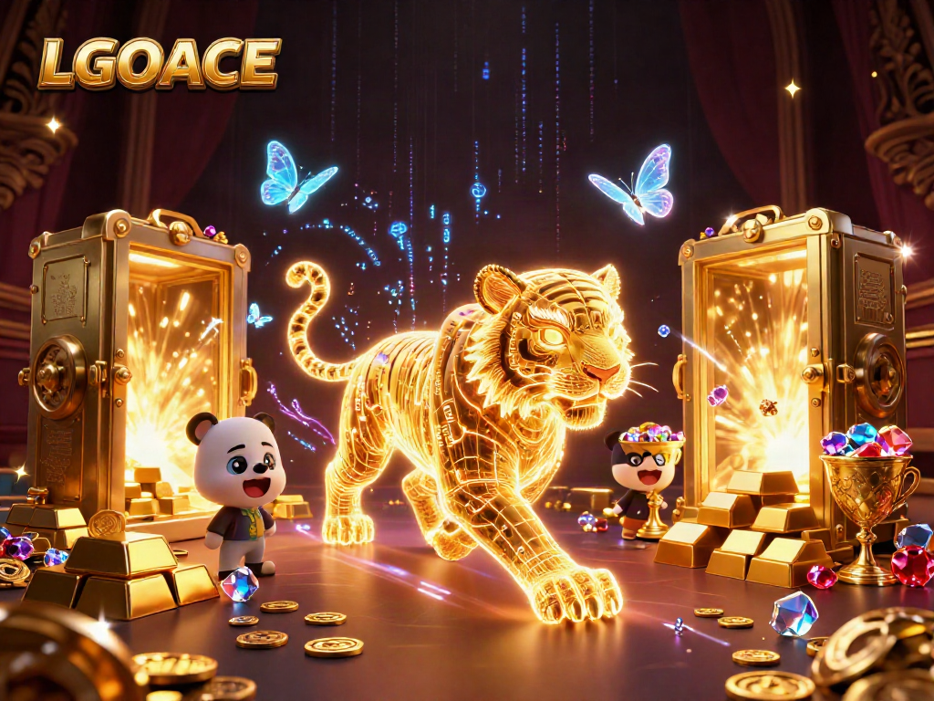 Experience the thrill of LGOACE with dynamic casino elements and vibrant 3D characters.
