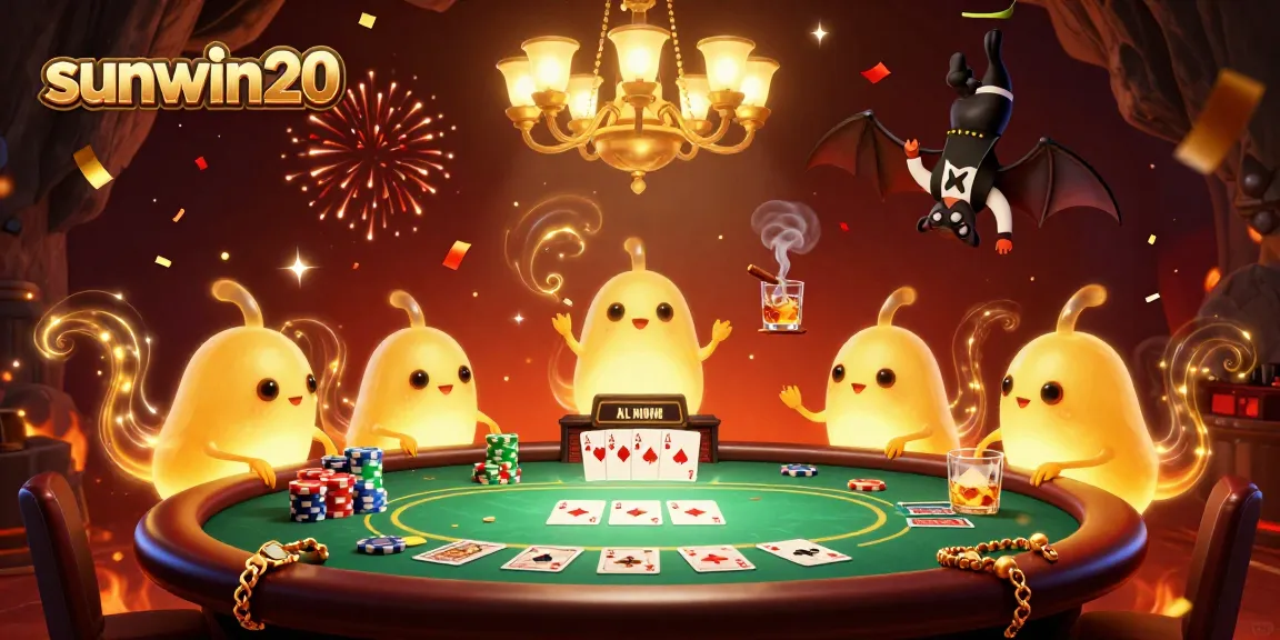 Experience the excitement of sunwin20 with vibrant casino glowworms lighting the game tables.