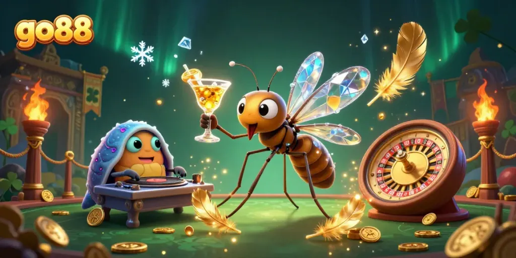 Engage with go 88's thrilling casino scene featuring vibrant characters and dynamic elements.