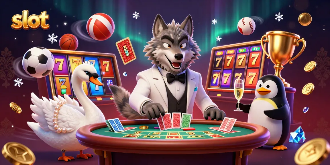 Spin vibrant slot reels and enjoy winning moments with this colorful casino scene featuring lively characters.