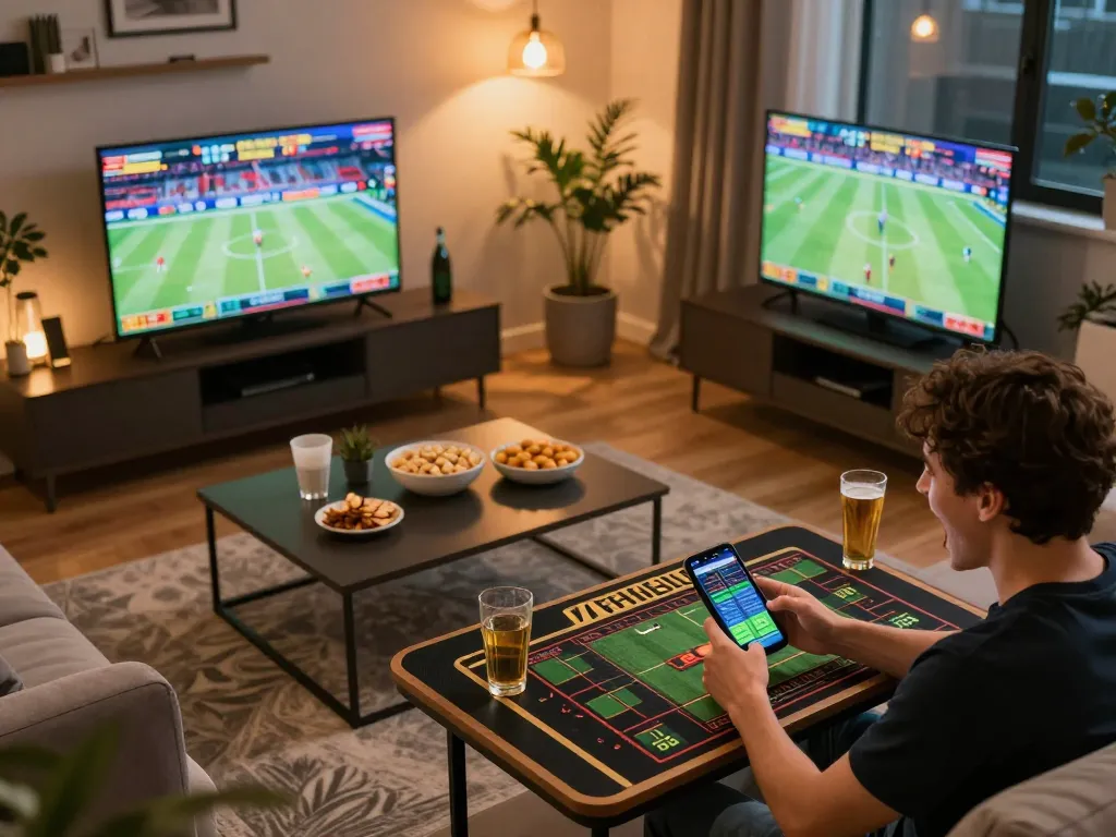 Excited user placing bets on llwin sports app amidst a lively betting atmosphere.