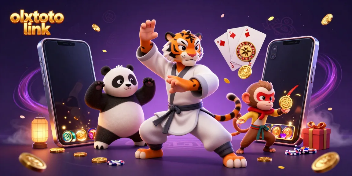 Experience the thrill of gaming with olxtoto link, showcasing dynamic 3D characters and casino elements.