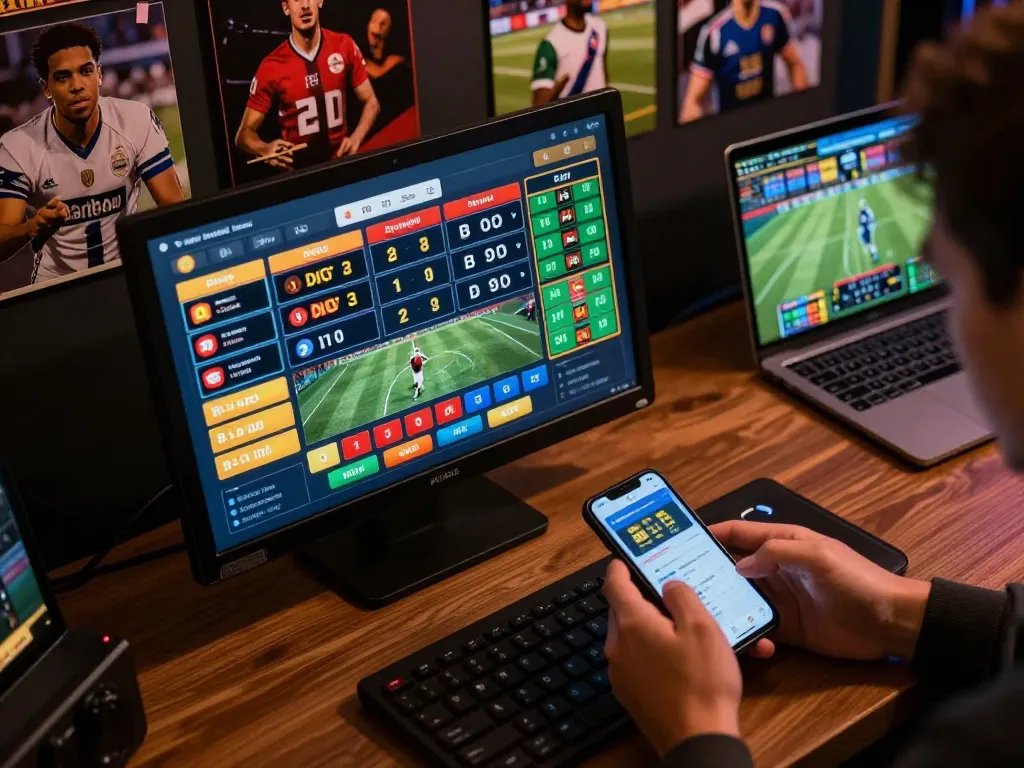 Engaging in live sports betting with 78win's interactive platform showcasing real-time odds.