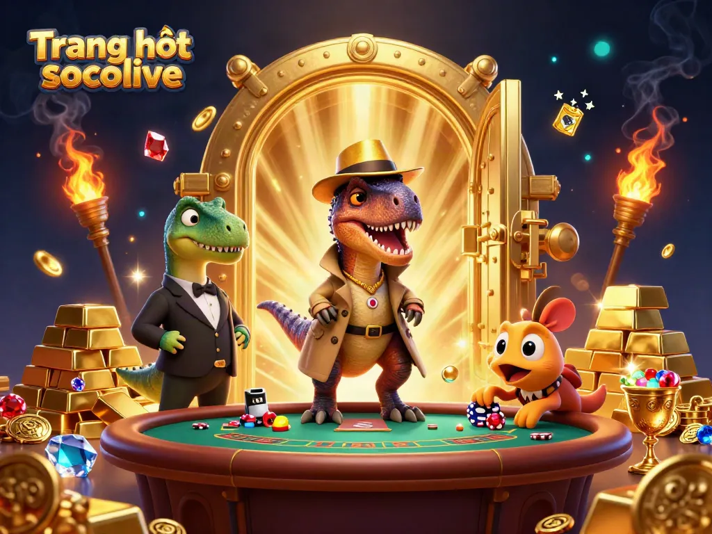 Betting with suspense at Trang chủ socolive featuring unique dinosaur characters and dynamic casino elements.