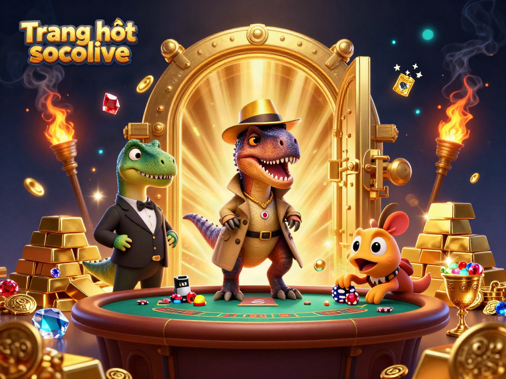 Betting with suspense at Trang chủ socolive featuring unique dinosaur characters and dynamic casino elements.
