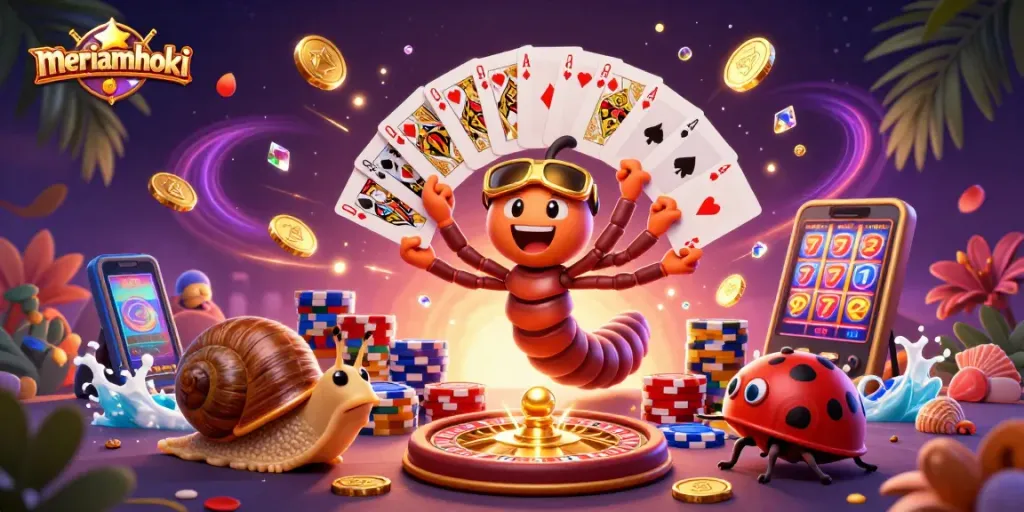 Meriamhoki menawarkan pengalaman bermain luar biasa dengan dealer kartu dan tumpukan chip yang megah.