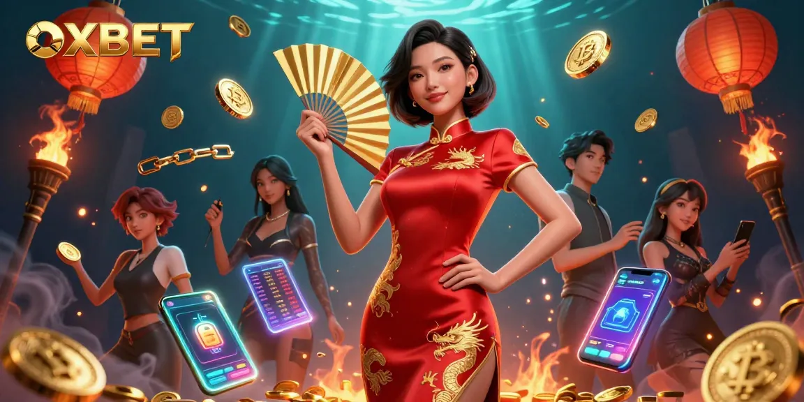 Experience thrilling gaming at OXBET with vibrant 3D casino elements and crypto motifs.
