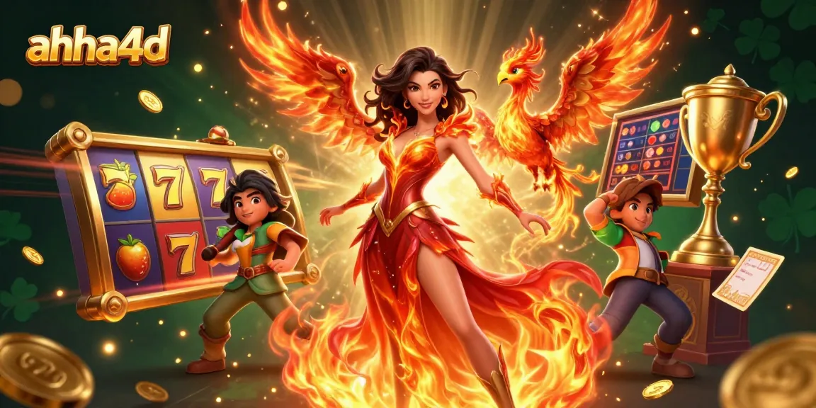 Experience the excitement at ahha4d with dynamic slot reels and vibrant casino elements.