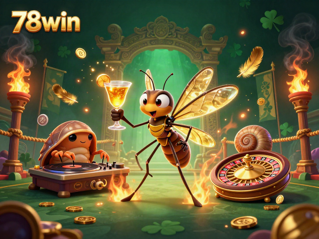 Experience thrilling gameplay moments at 78win with an exciting casino-themed illustration.