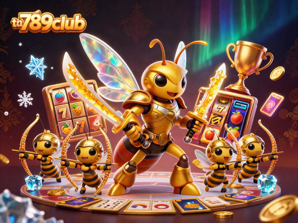 Play thrilling games with tải 789club, featuring an action-packed 3D scene filled with vibrant casino elements.