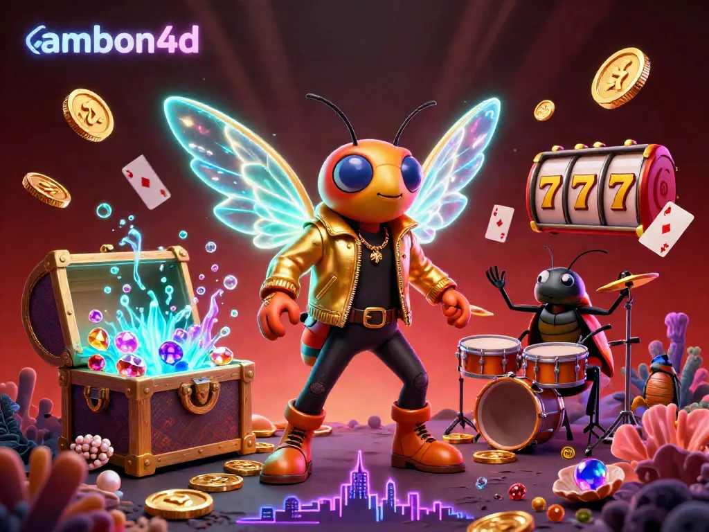Experience thrilling slot action with ambon4d in a vibrant 3D casino scene featuring electric characters and dynamic gameplay.