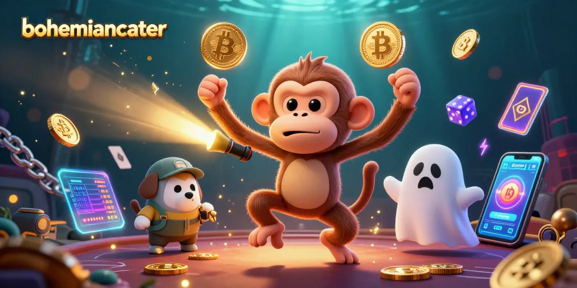Experience gaming excitement with bohemiancater's haunted casino scene featuring playful characters and golden treasures.