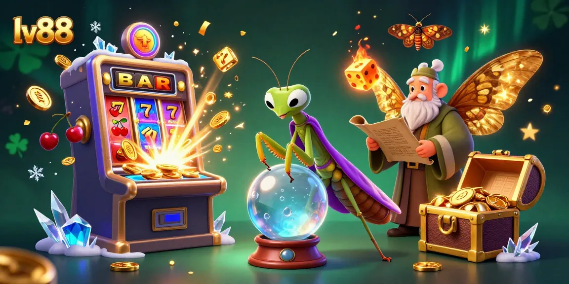 Experience thrilling jackpots and vibrant games at lv88 with a 3D illustration of fortune and fun.