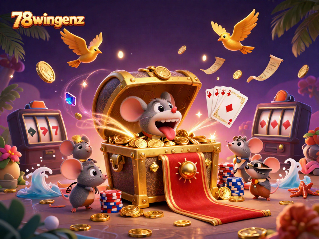 Engage in thrilling adventures with 78wingenz in a vibrant casino wonderland filled with treasure and excitement.