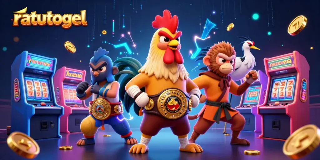 Experience the excitement of ratutogel with vibrant characters and classic casino elements.