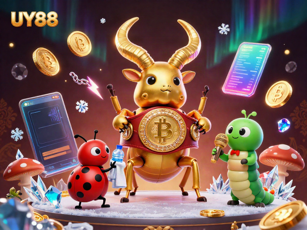 Experience thrilling action with UY88 in a vibrant digital casino scene filled with glowing game elements.