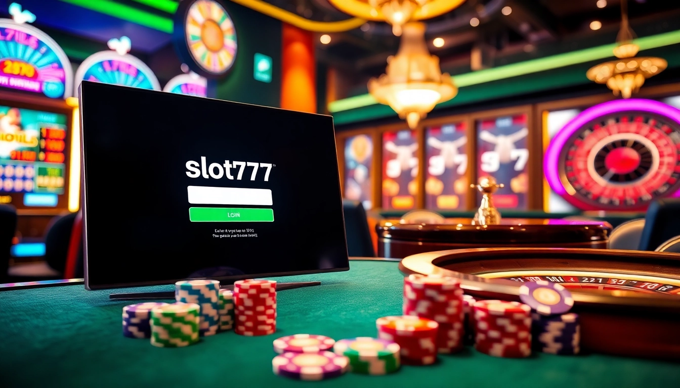 Get ready to win at slot777 login with vibrant slot machines and exciting casino elements.