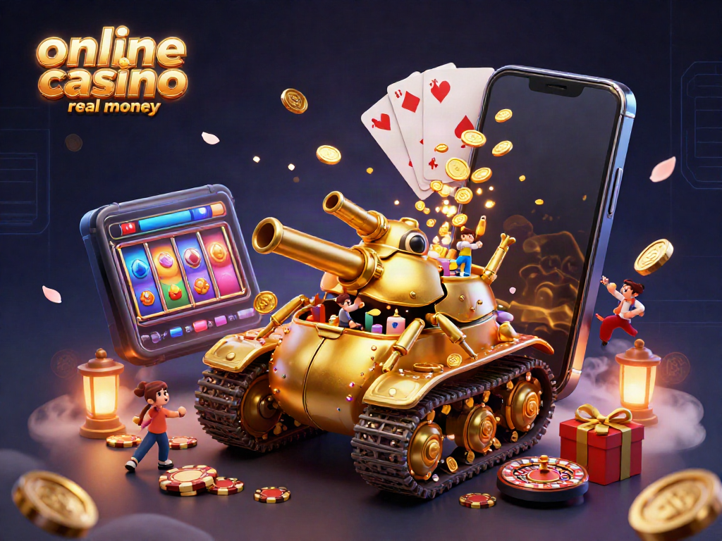 Engage with the excitement of online casino real money as a golden beetle tank reveals a tiny casino.