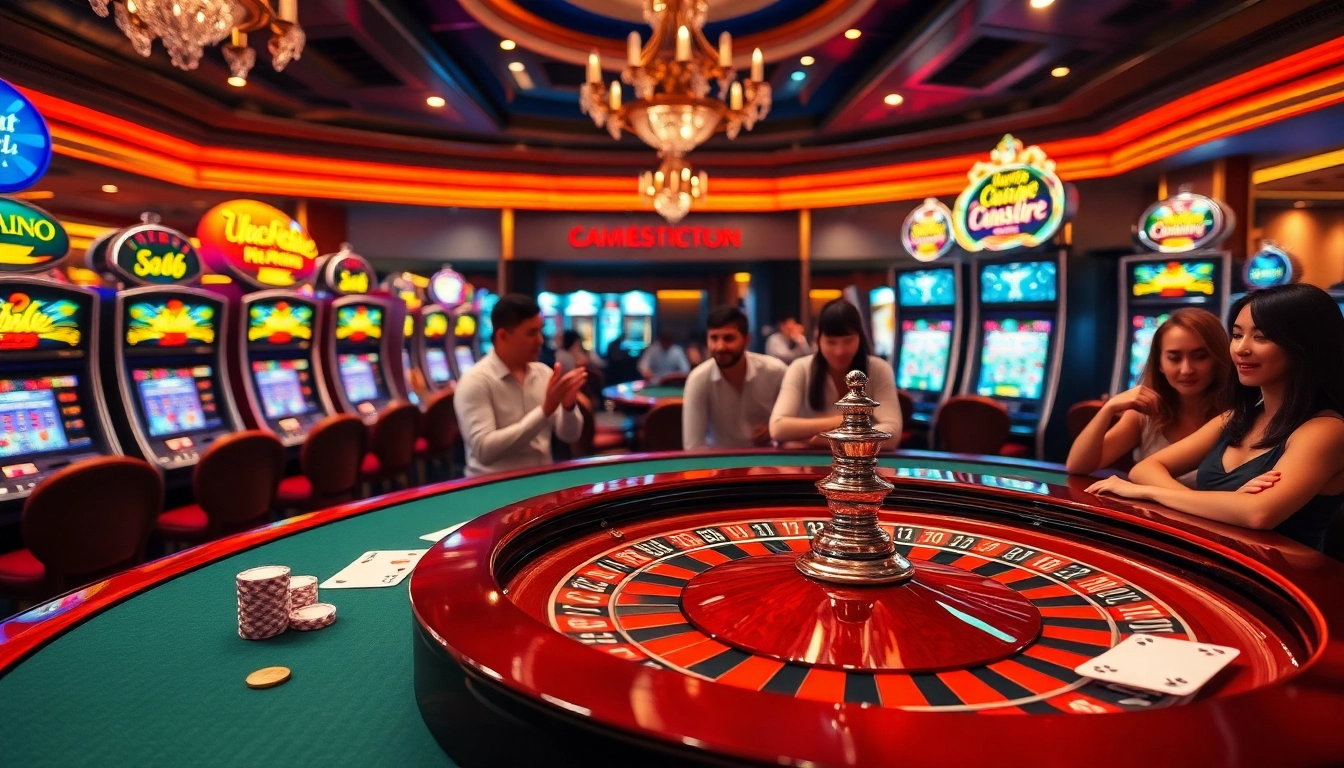 situs gacor menampilkan meja roulette yang hidup dan pemain-pemain yang bersemangat dalam suasana kasino mewah