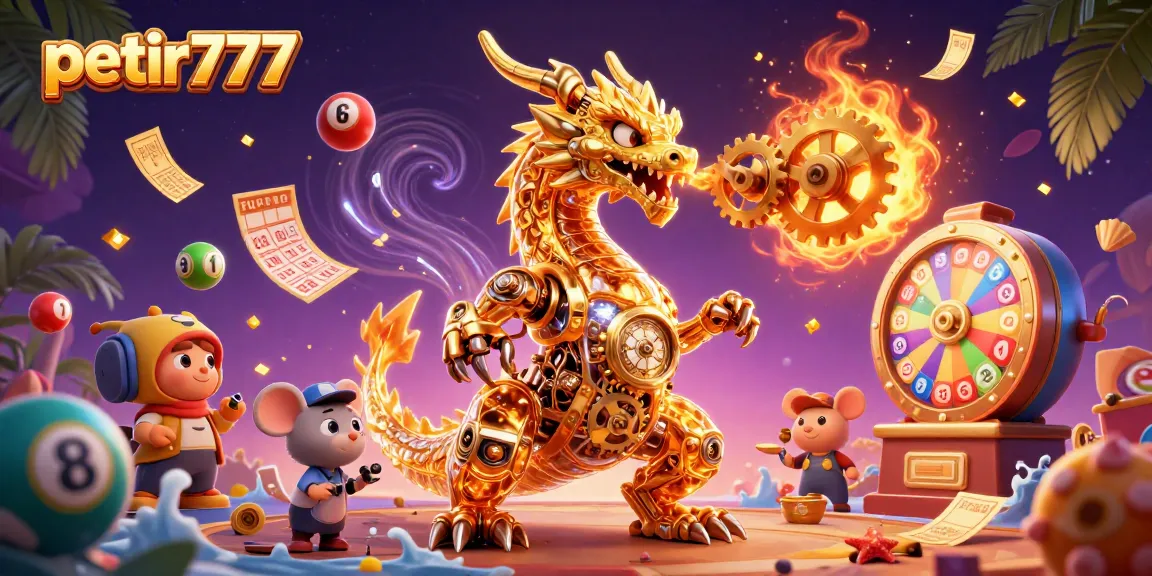 Experience thrilling gaming excitement on petir777 with vibrant elements like bingo cards and lottery balls.