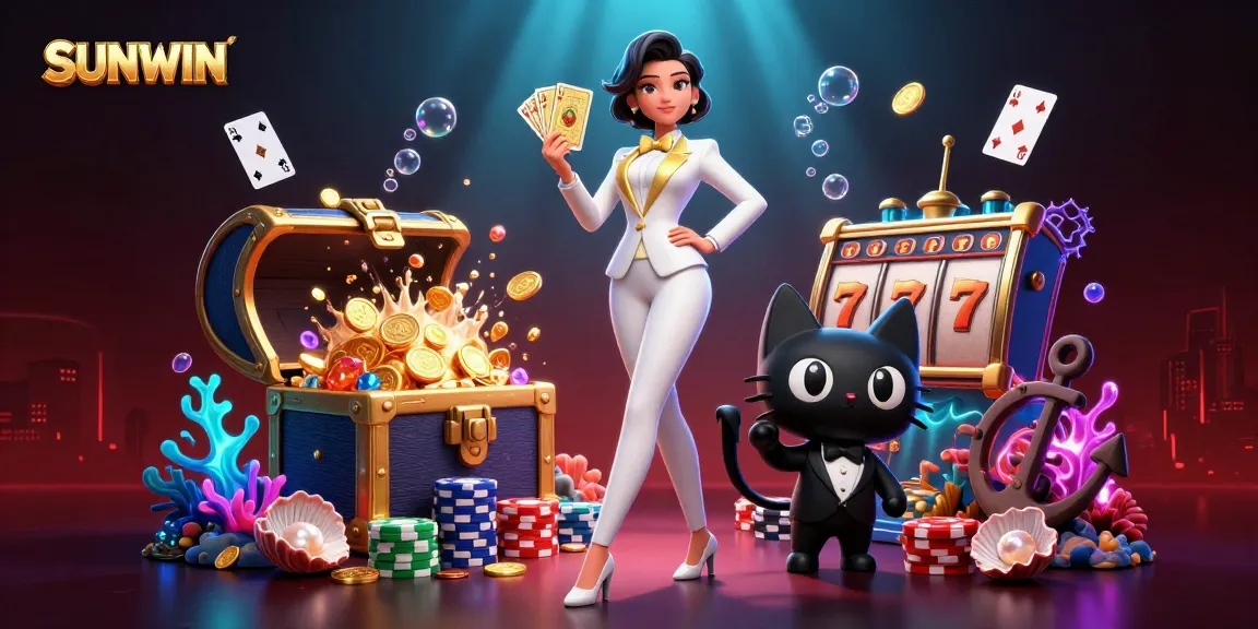 Experience thrilling gameplay with SUNWIN in this lively casino scene.
