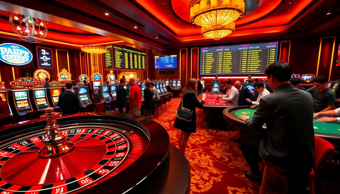 Exciting casino atmosphere showcasing professional gambling elements at nhà cái uy tín.