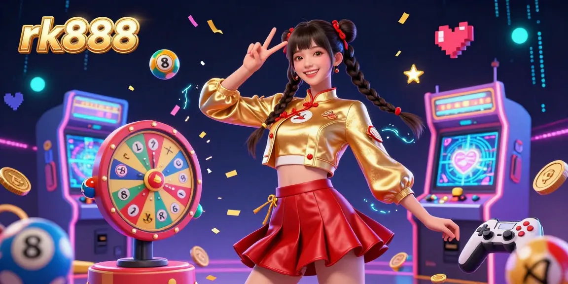 Experience exciting gaming action at rk888 with vibrant 3D visuals, lively characters, and dynamic casino elements.