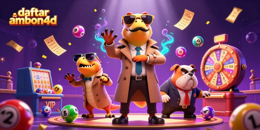 Experience daftar ambon4d’s lively casino atmosphere with raptors in a trench coat attempting entry.