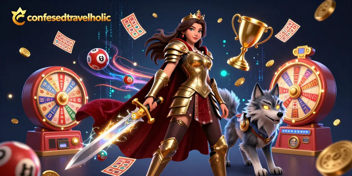 confessedtravelholic captures a dynamic lottery scene featuring a warrior queen and her wolf companion.