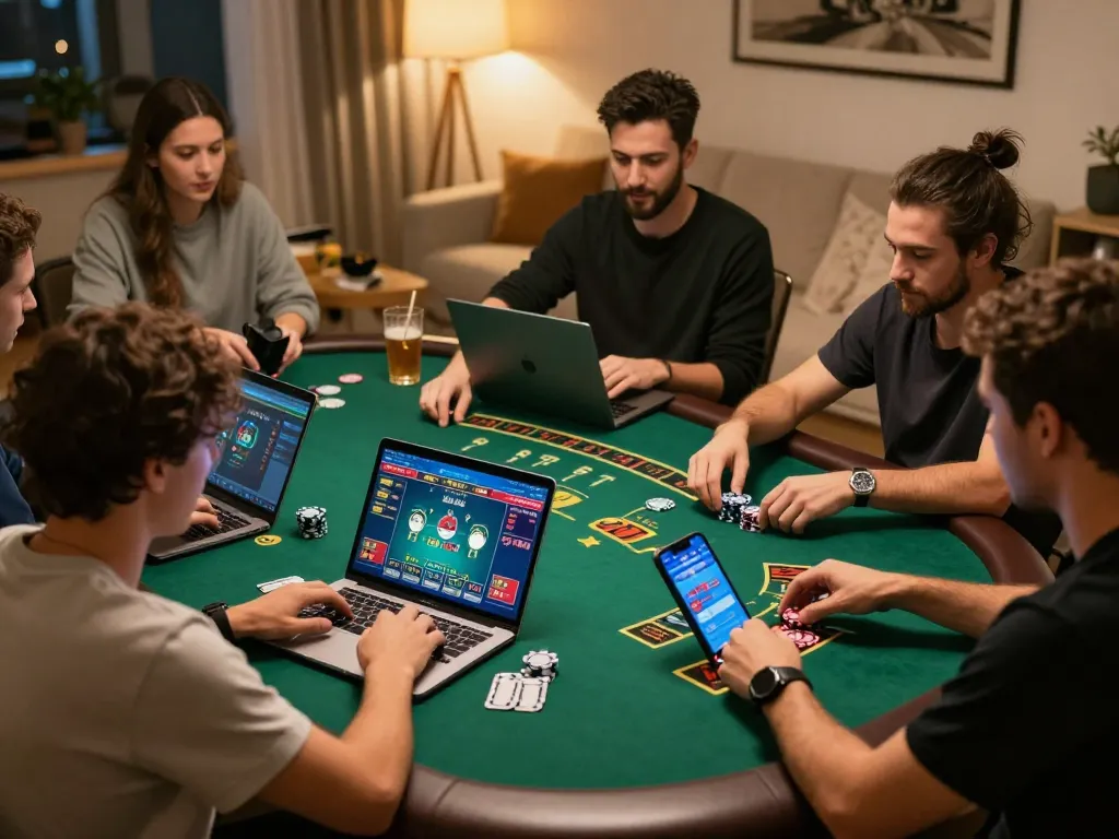Engaging live dealer blackjack game at home with players utilizing LGOGOAL for optimal gaming experience.